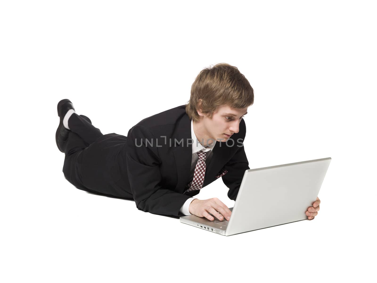 Man on the floor with a computer