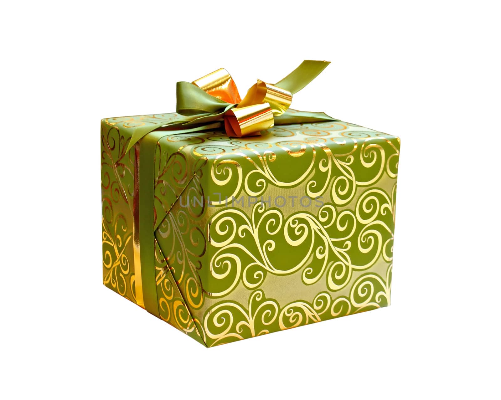 Blue gift box isolated on white background