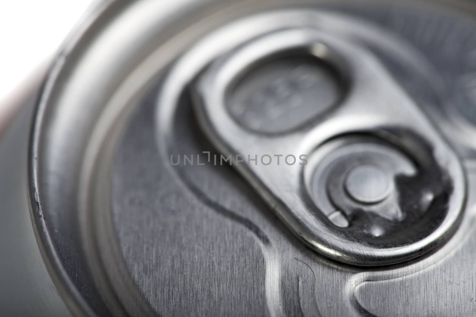 closeup of a beer can