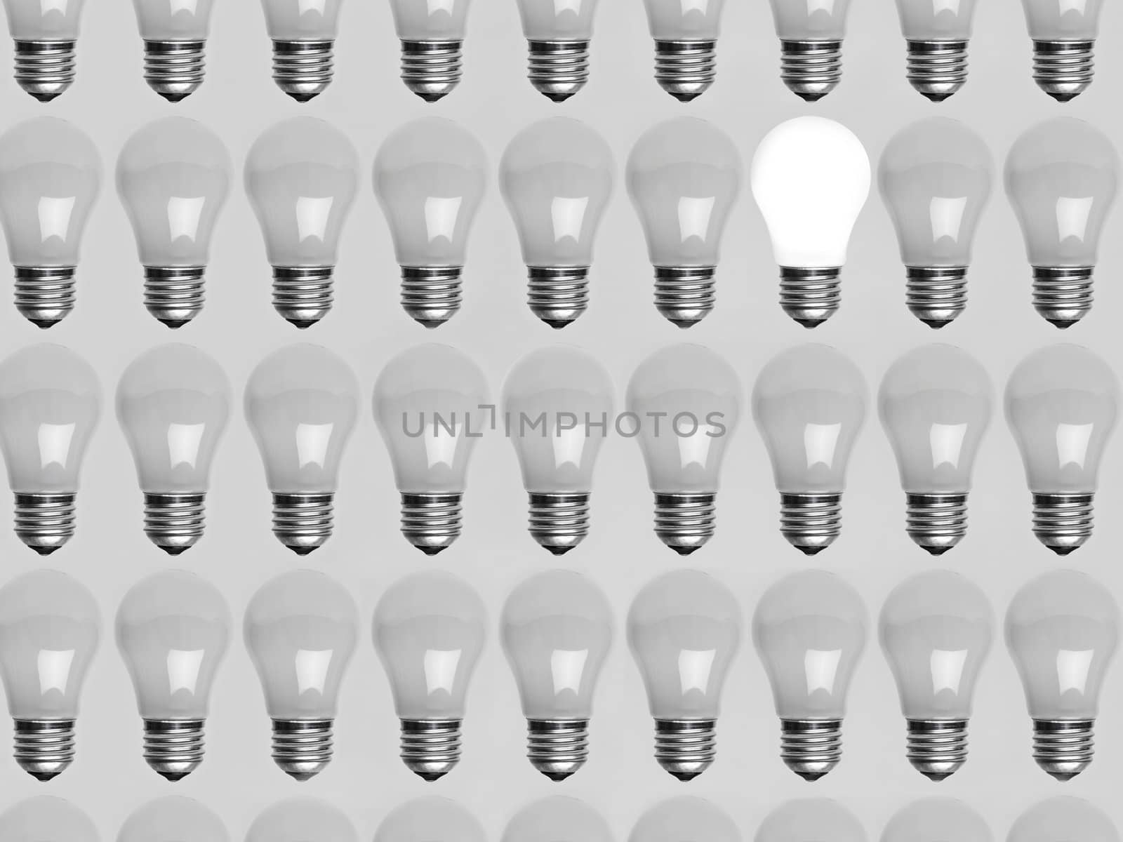 Collage of light bulbs