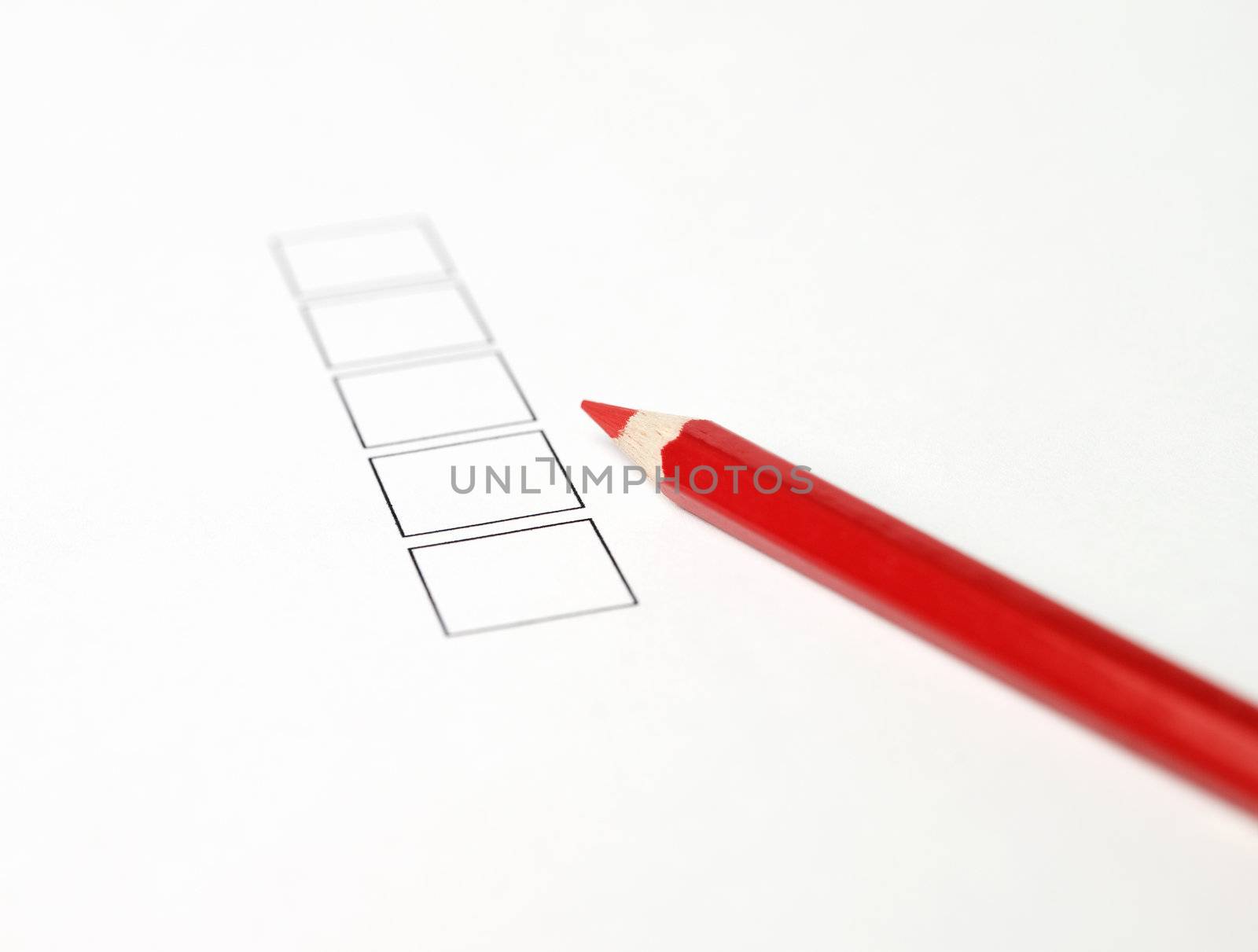 Red pencil and check boxes by gemenacom