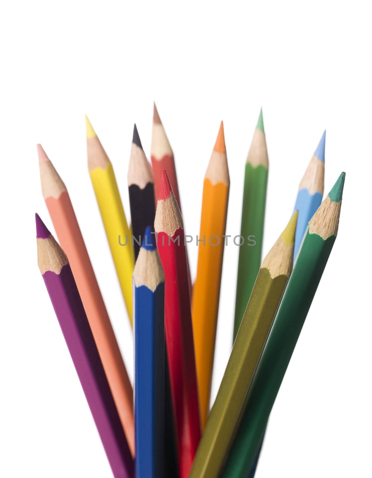 Bunch of colourd pencils