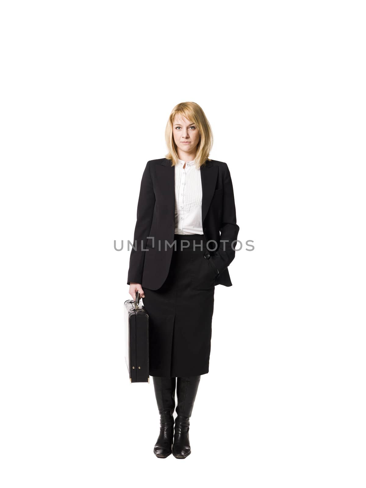 Business-woman with a briefcase by gemenacom