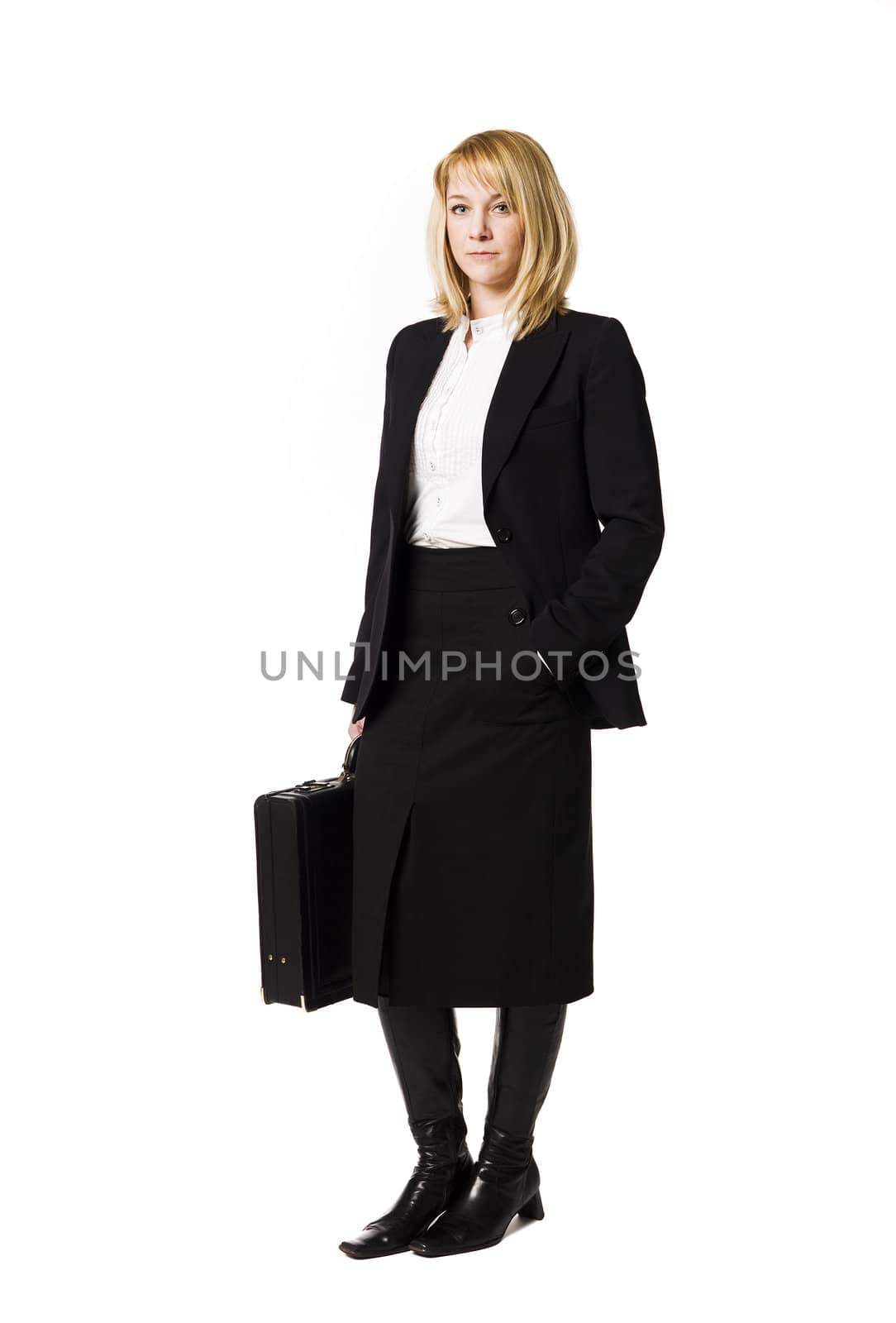 Business-woman with a briefcase by gemenacom