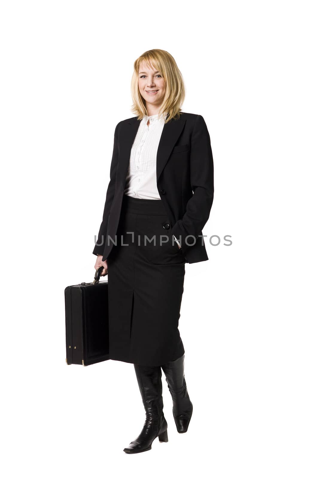 Business-woman with a briefcase by gemenacom