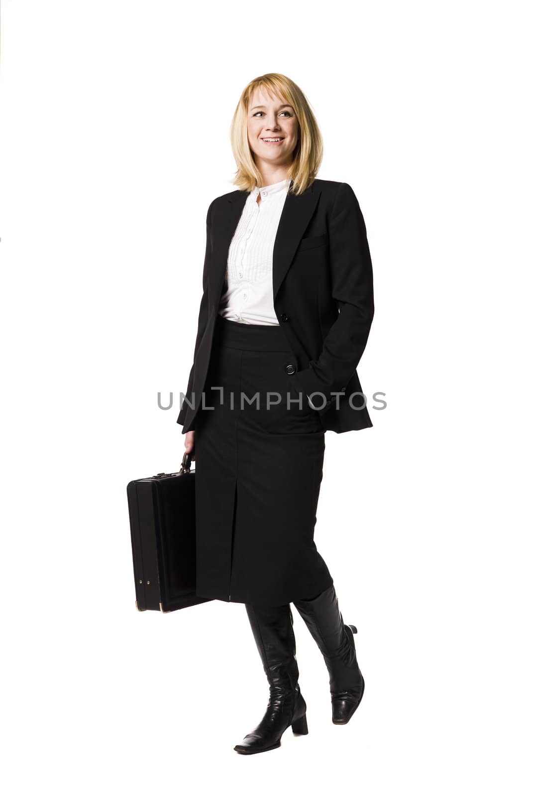 Business-woman with a briefcase by gemenacom