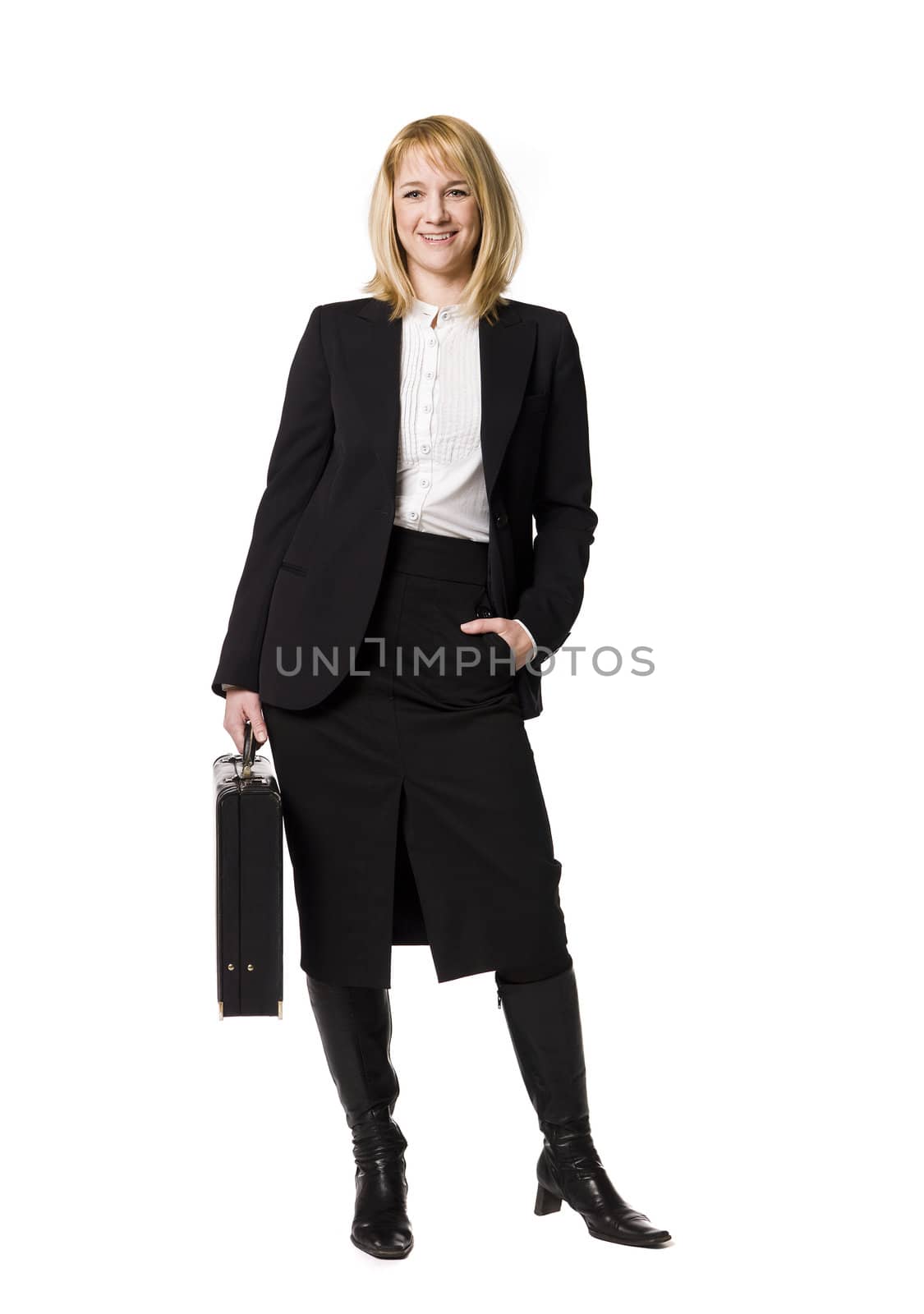 Businesswoman with a briefcase by gemenacom