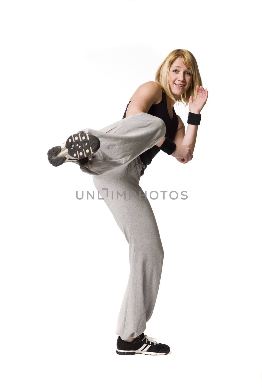 Girl doing a kick