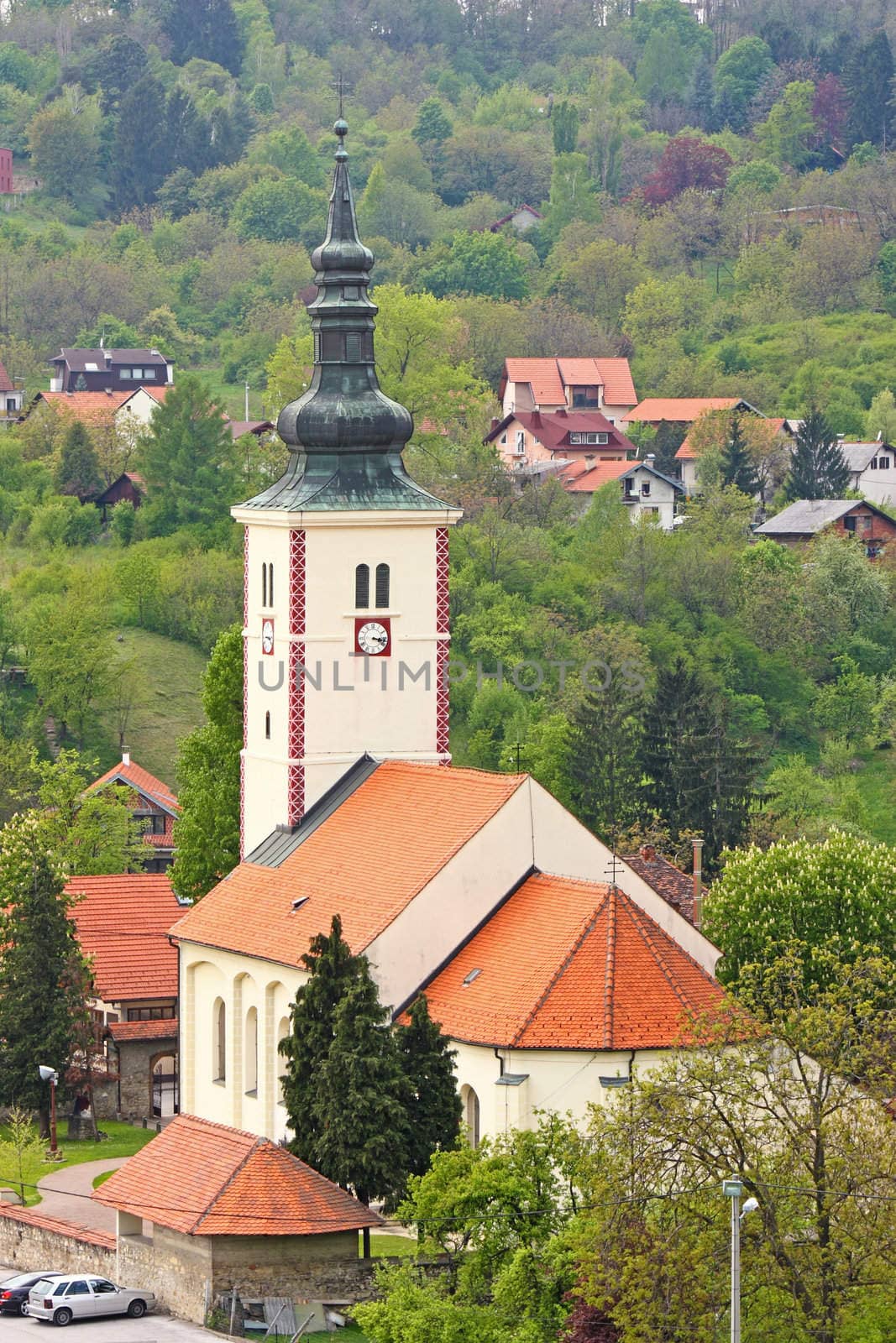 An old village church in the valley