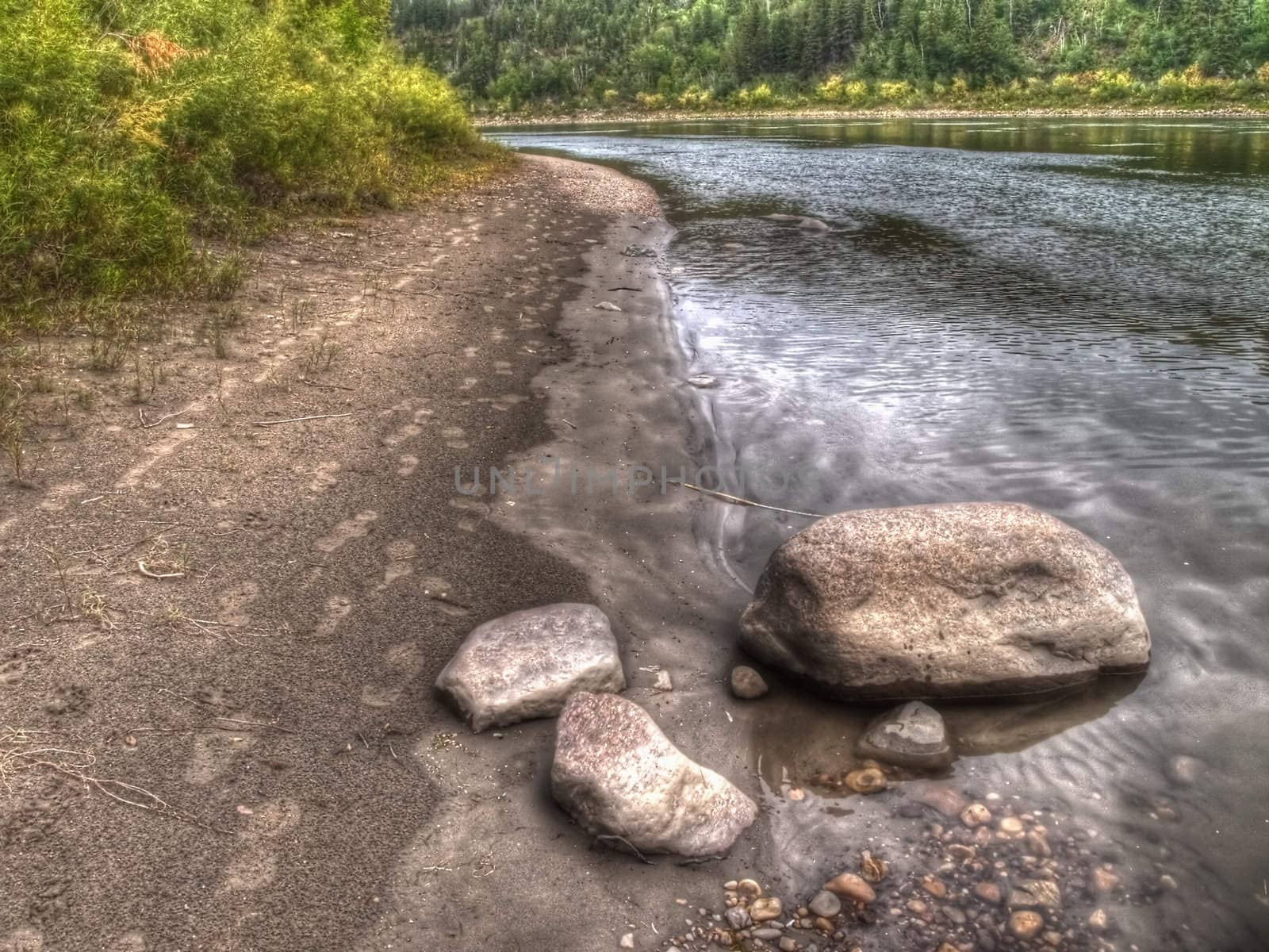 Footprints on the Riverbank by watamyr