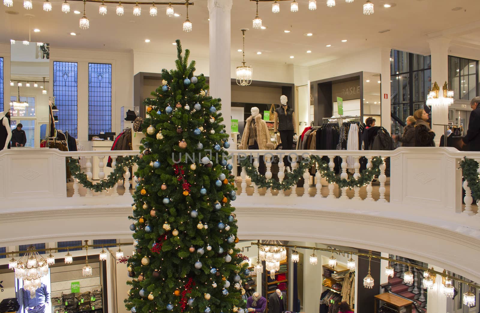 Christmas tree in a department store