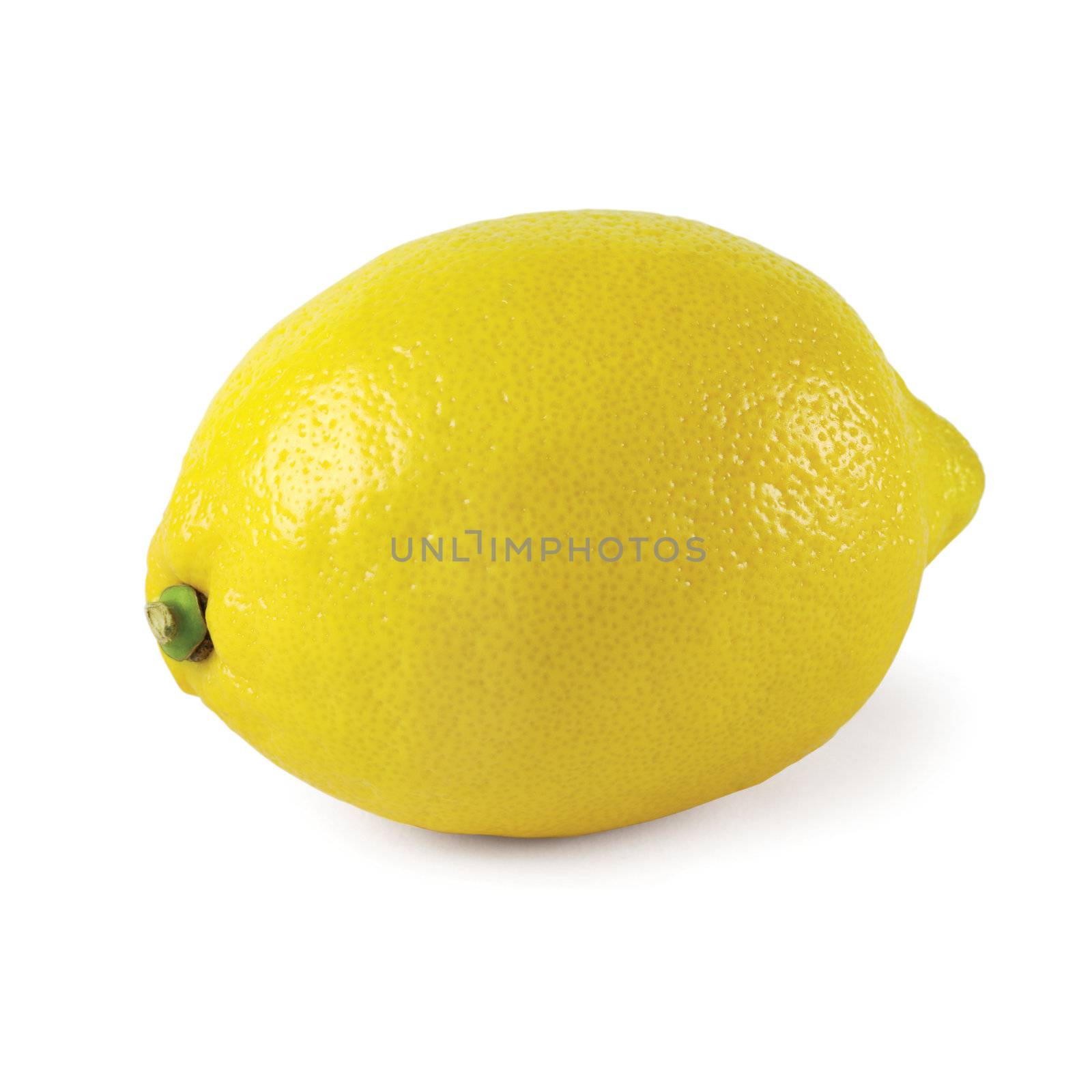 Whole lemon isolated on a white background.
