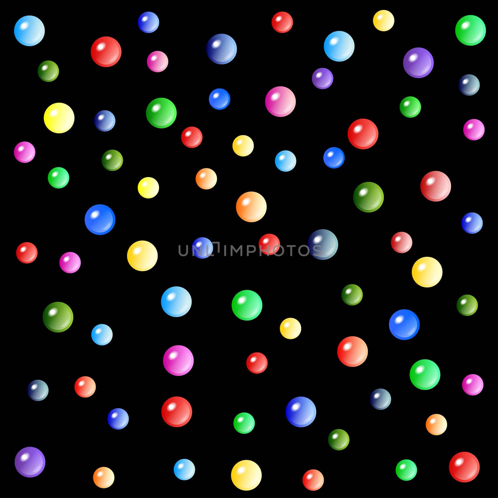 colorful bubbles on black background