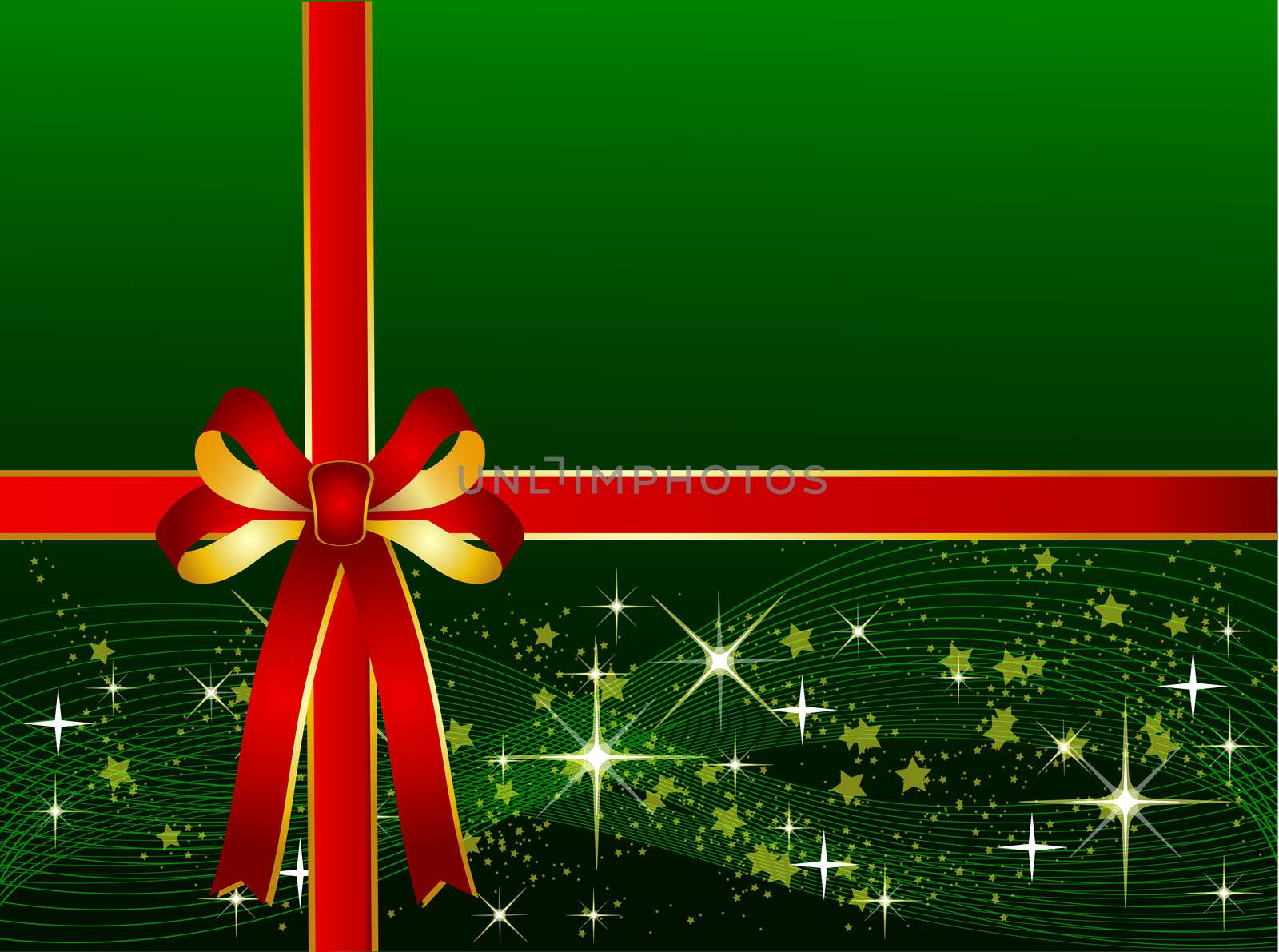 Green Christmas Background with Ribbon by peromarketing