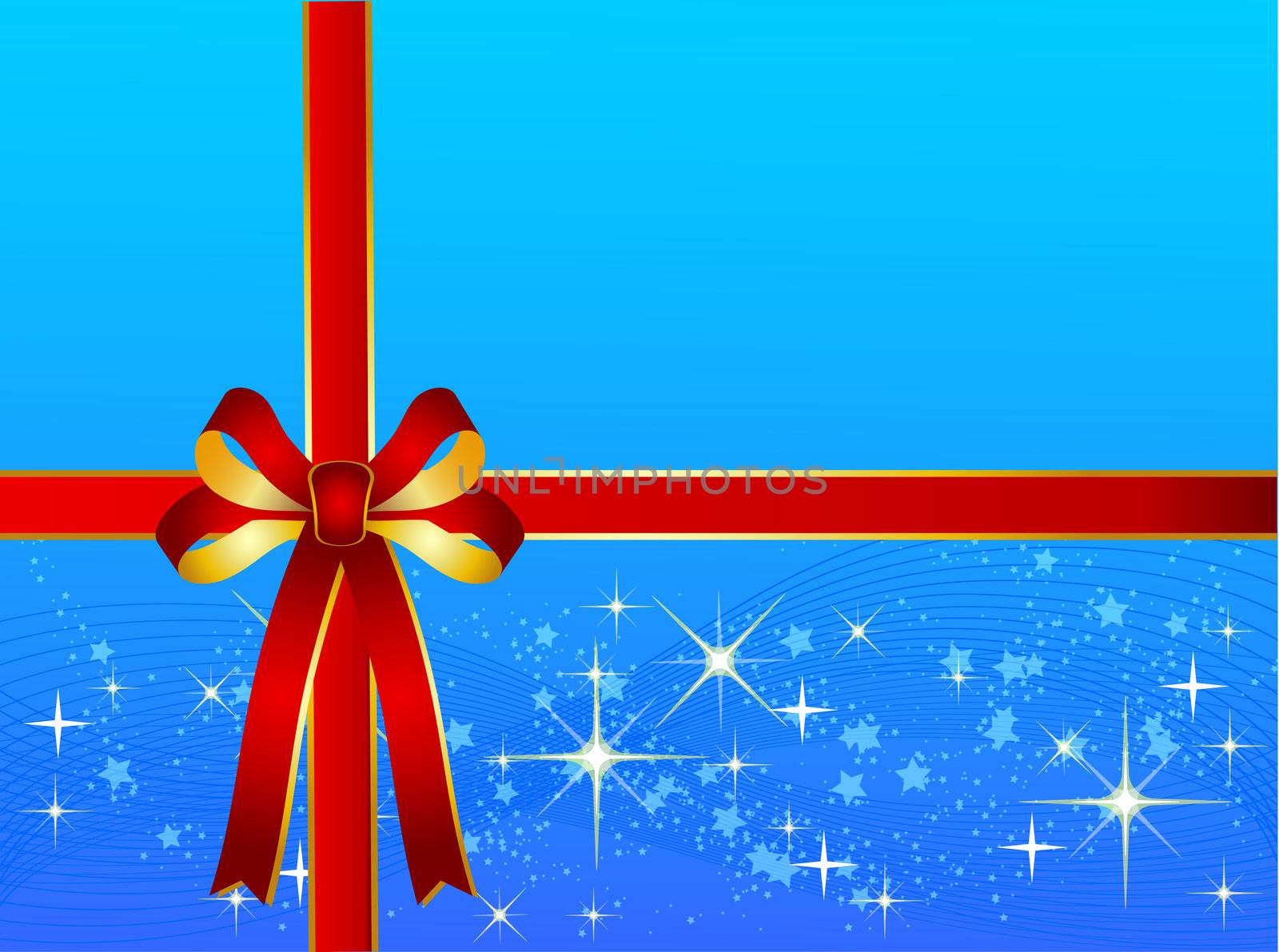 Blue Christmas Background with Ribbon by peromarketing