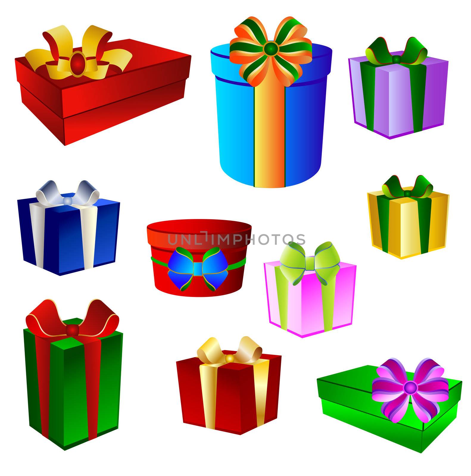 Set of colorful prestents - gift boxes by peromarketing