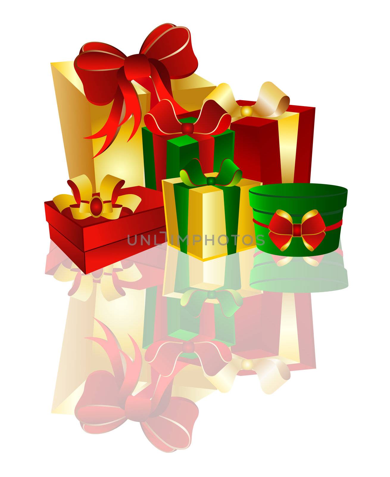 Colorful Gift Boxes on white Background