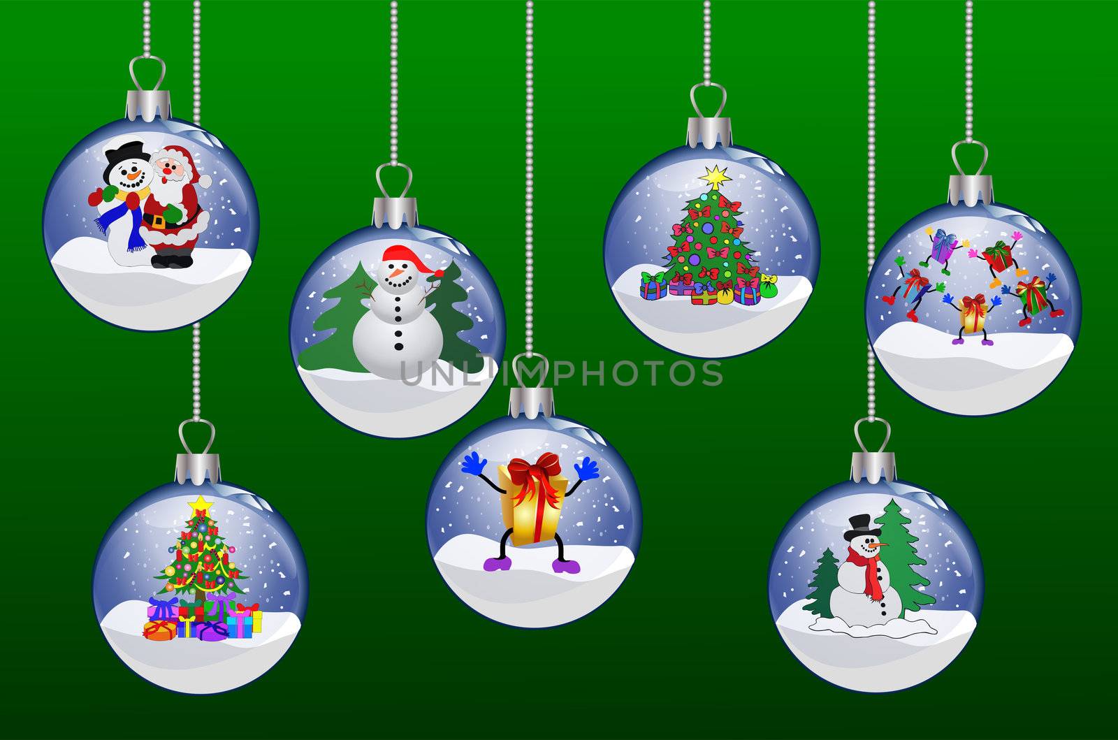 set of christmas glass balls by peromarketing