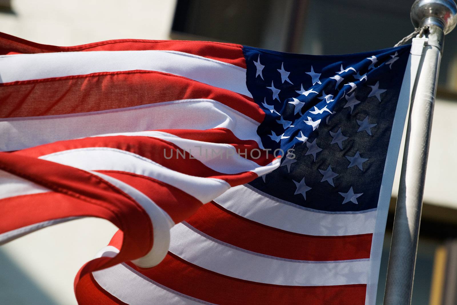 US flag in the wind by ints