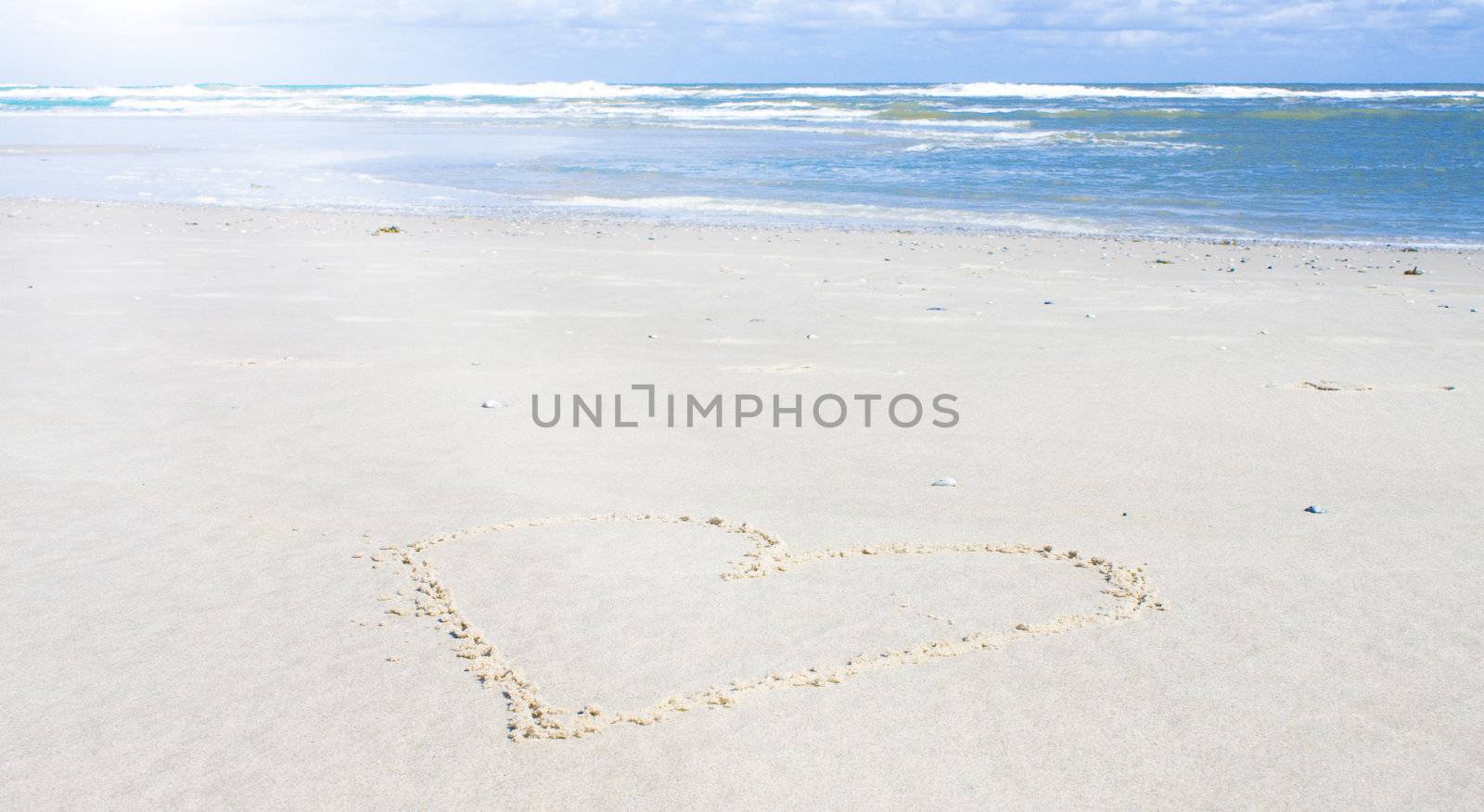 Beautiful beach with sunlight by juweber