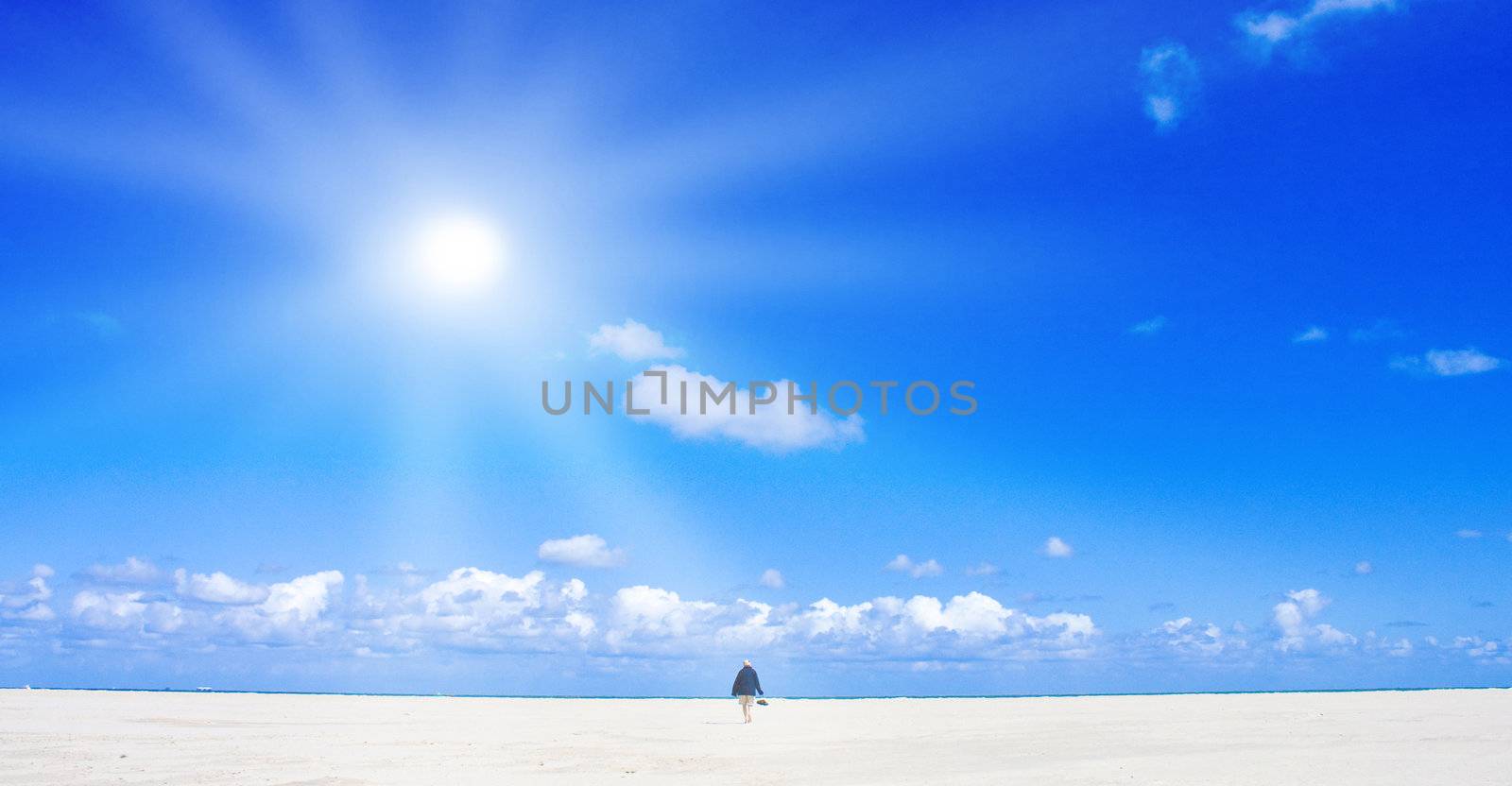 Beautiful beach with sunlight