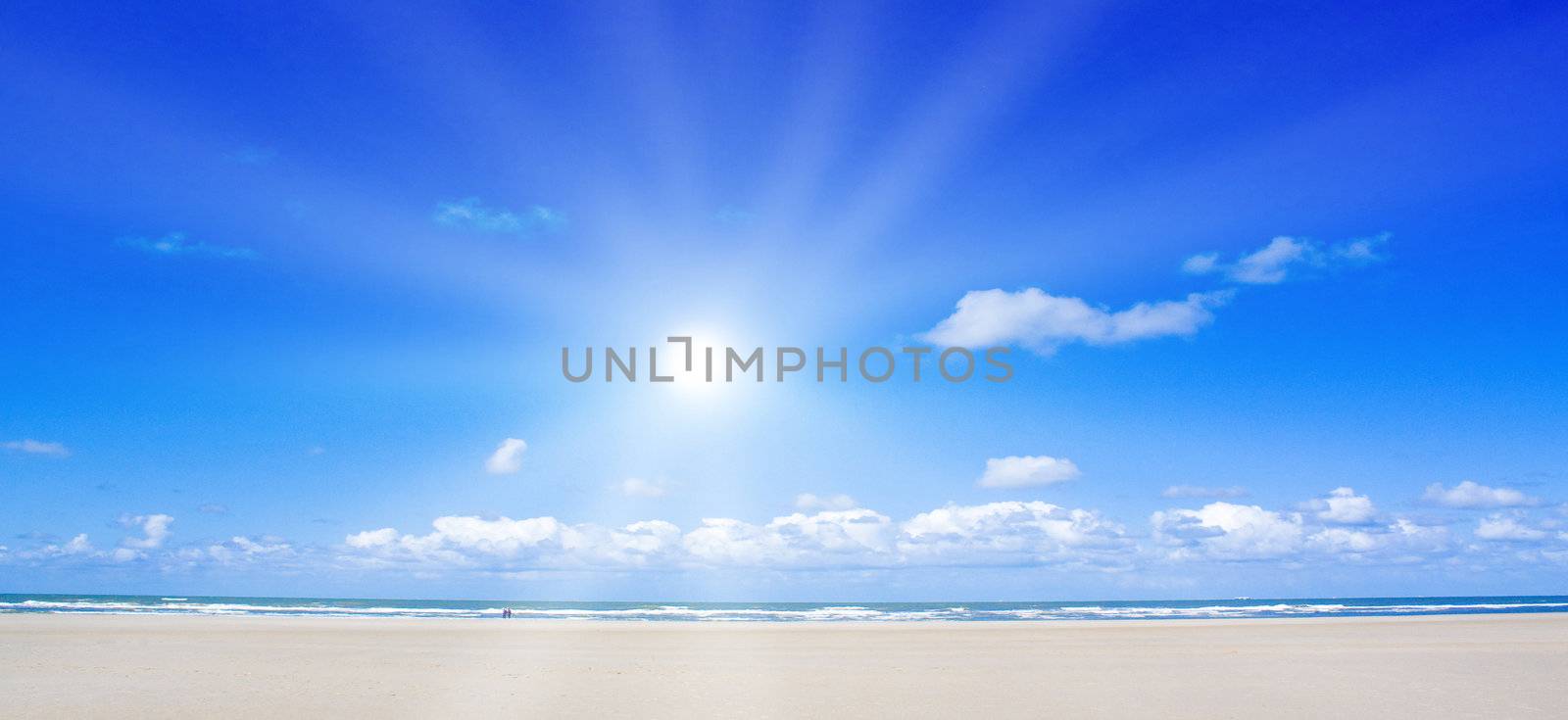 Beautiful beach with sunlight