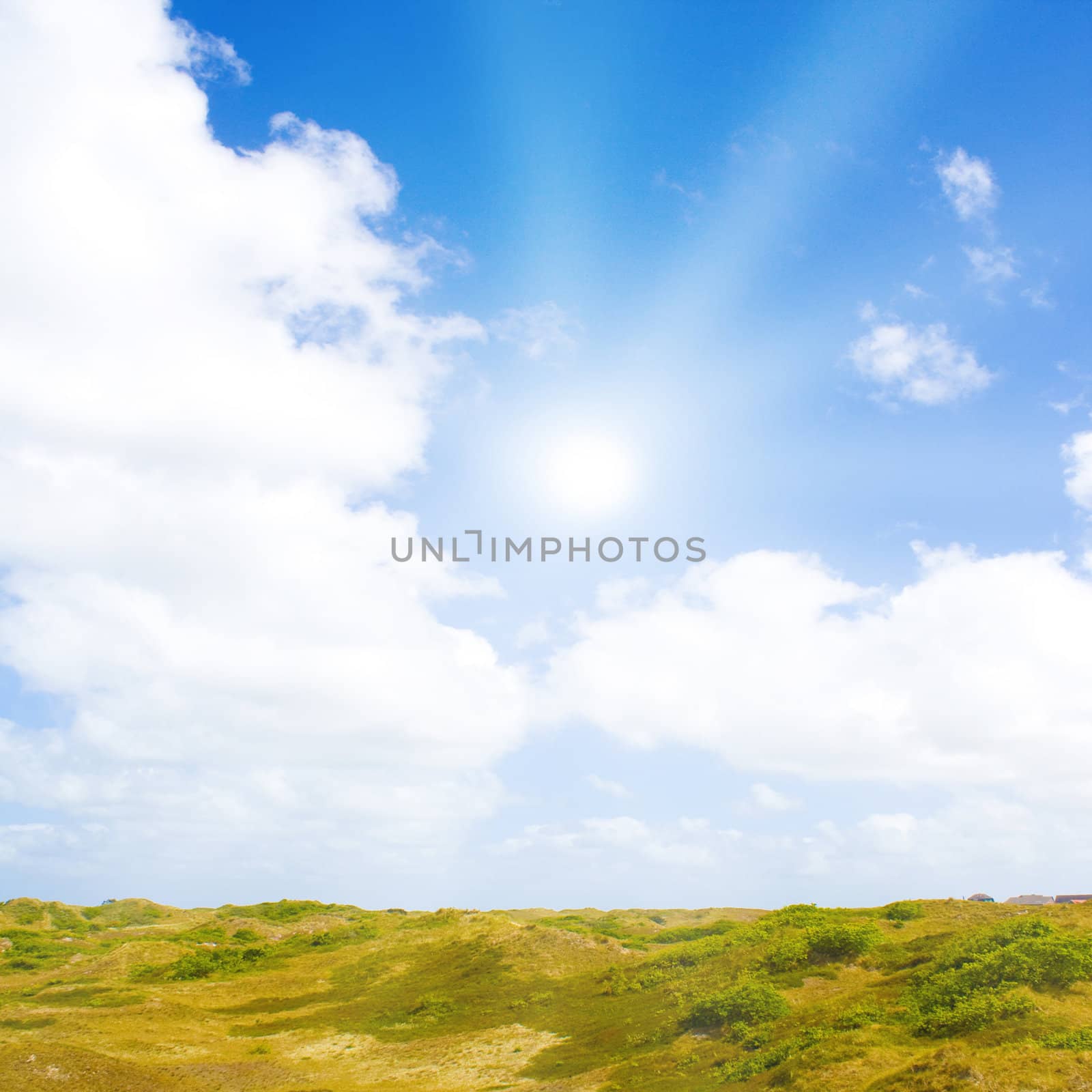 Idyllic dunes with sunlight