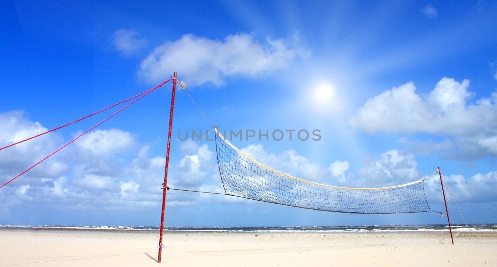 Beautiful beach with sunlight