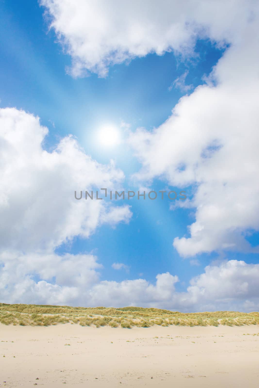 Beach and dunes with beautiful sunlight by juweber