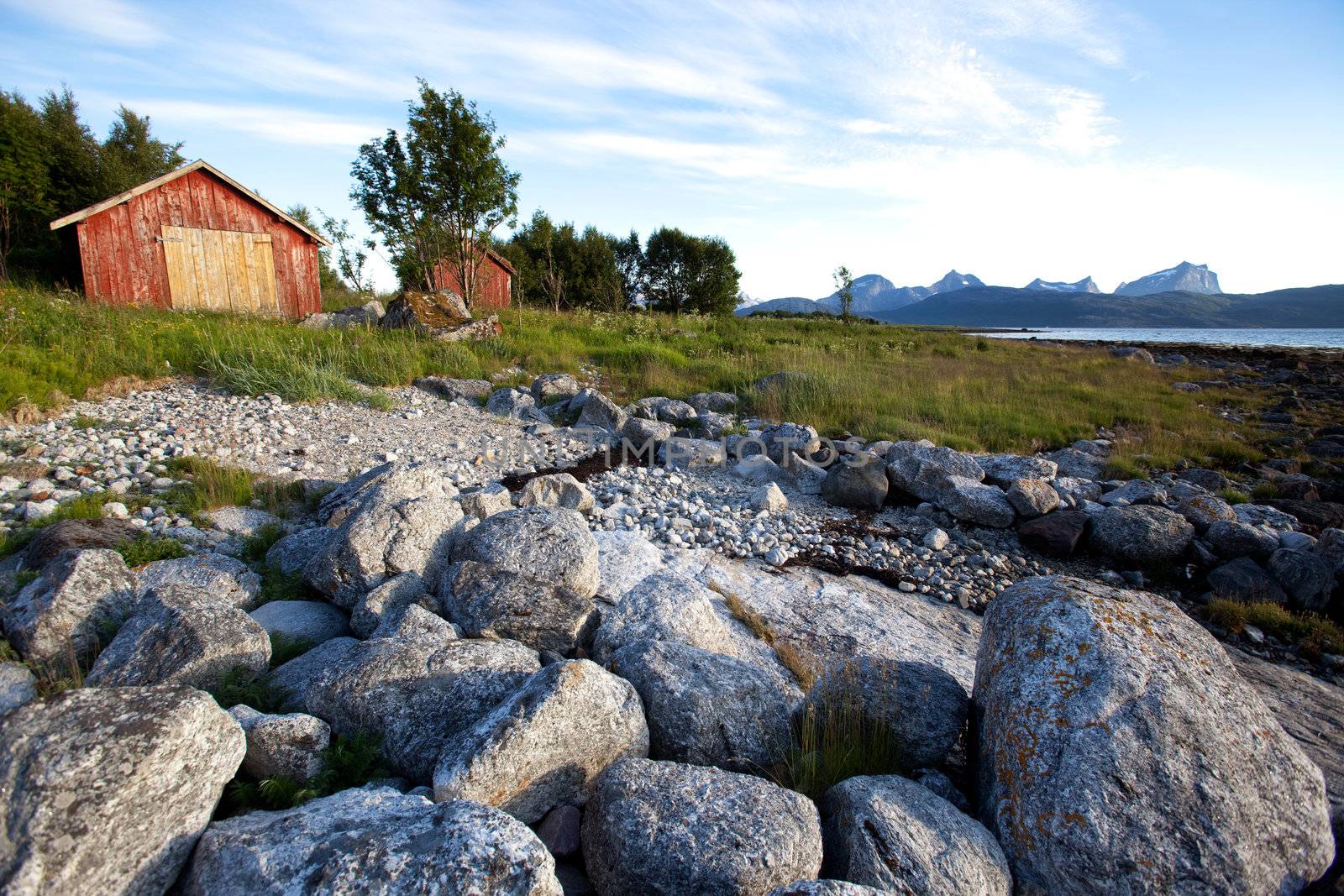 A rural landscape on the coast of northern Norway 