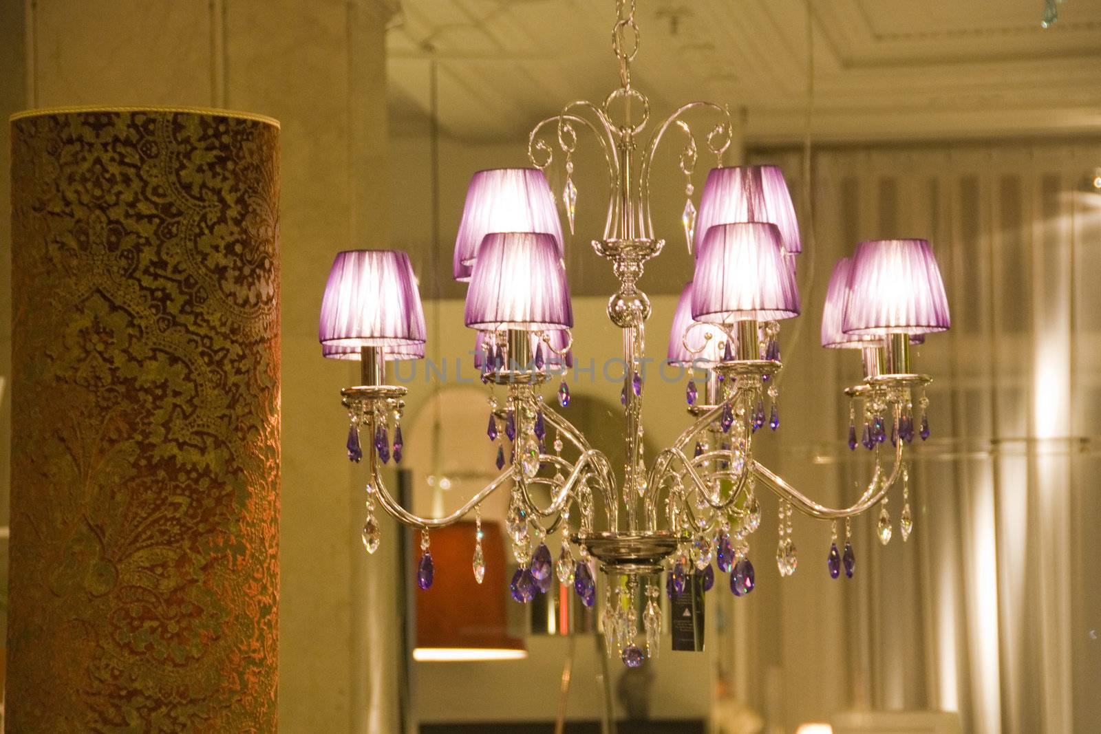 A chandelier in a shop in Quebec City, Canada