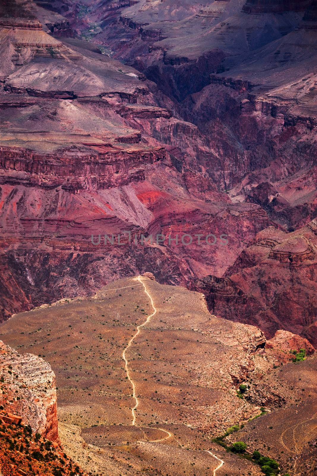 Bright Angel Trail from Grand Canyon Edge by Creatista