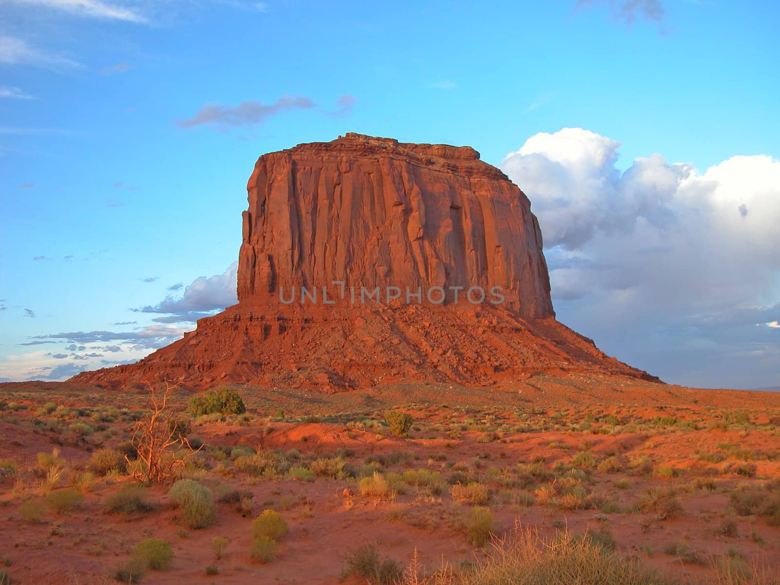 Summer sunset on a Monument Valley rock