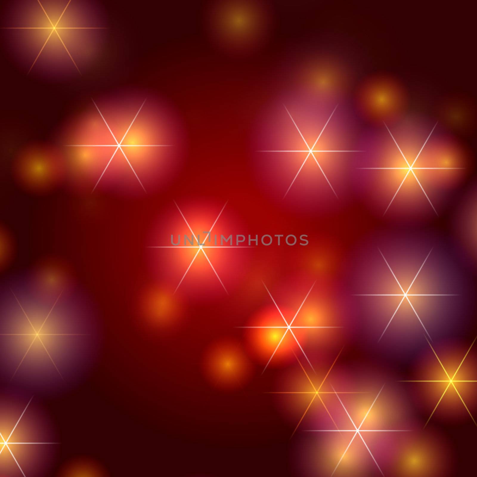 white stars over red background with lights and gleams