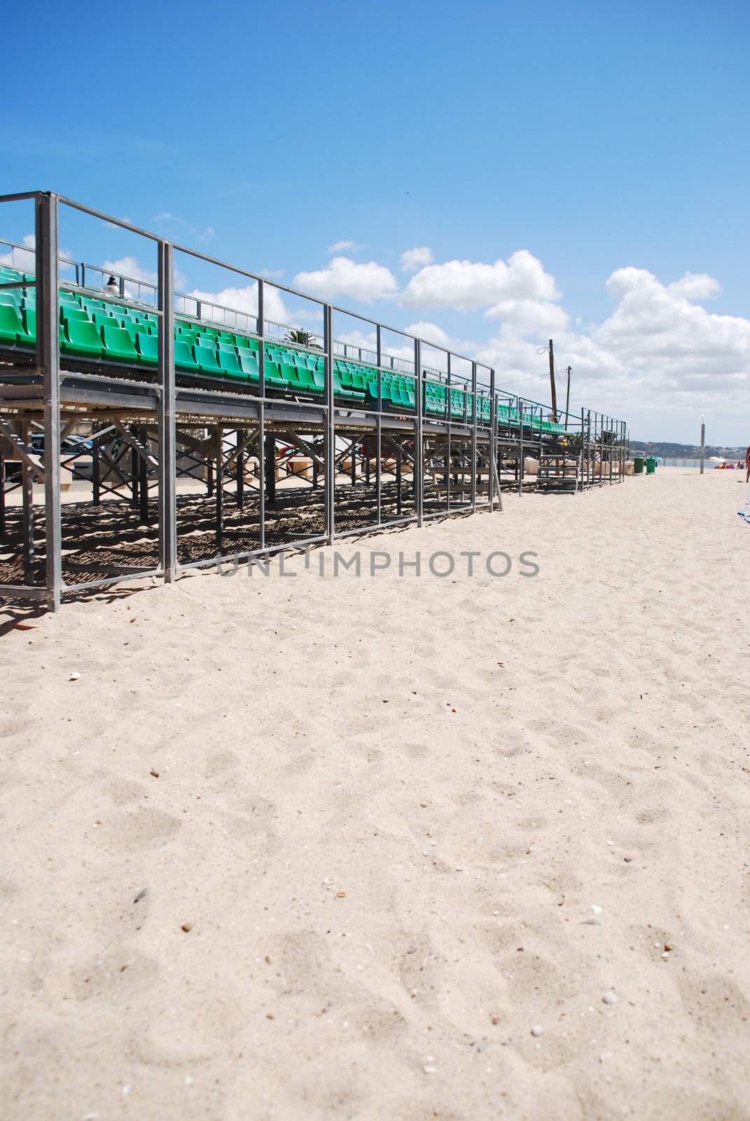 Stadium green bleachers (space on sand) by luissantos84
