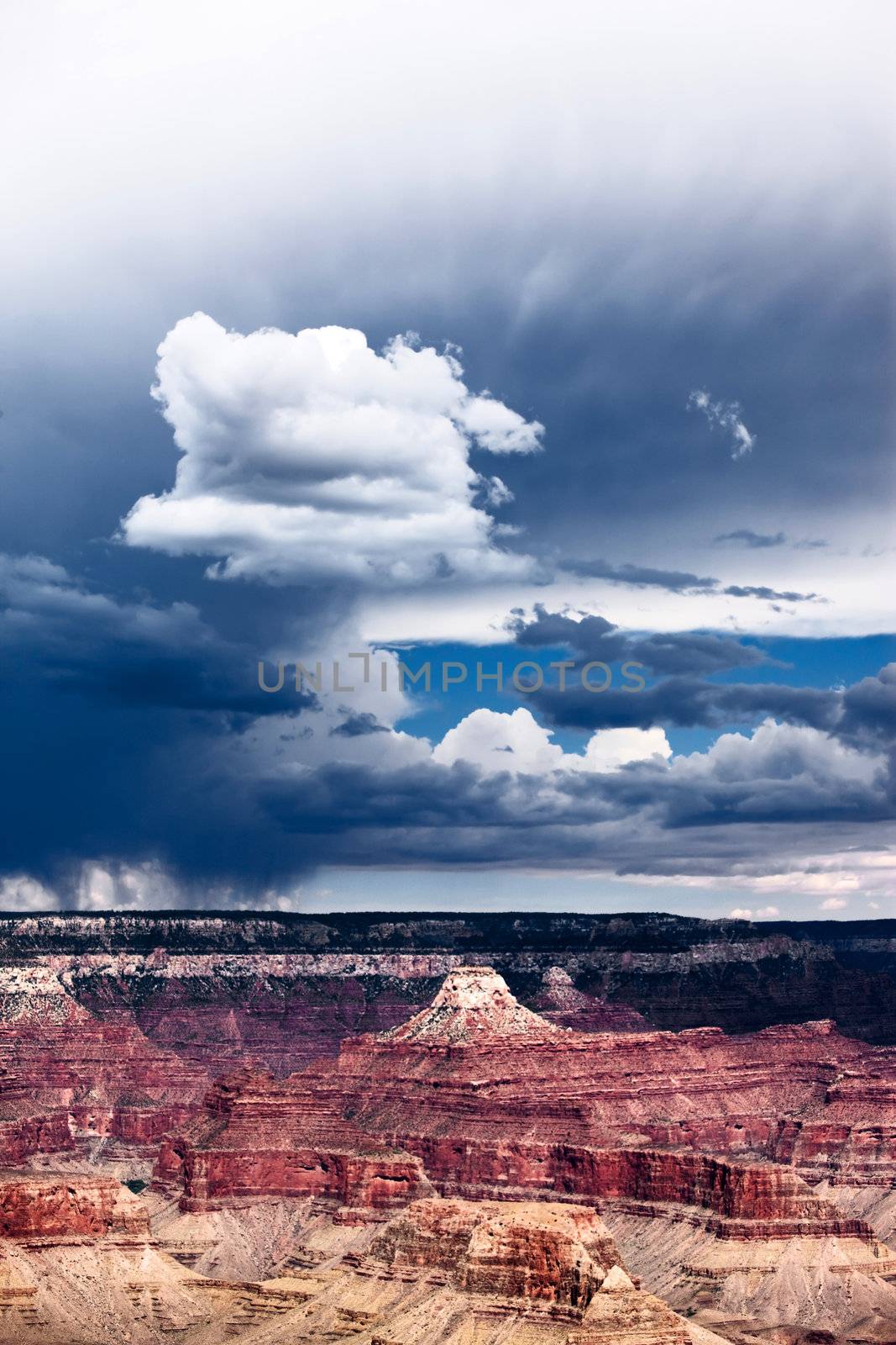 Clouds froming into a storm over the Grand Canyon