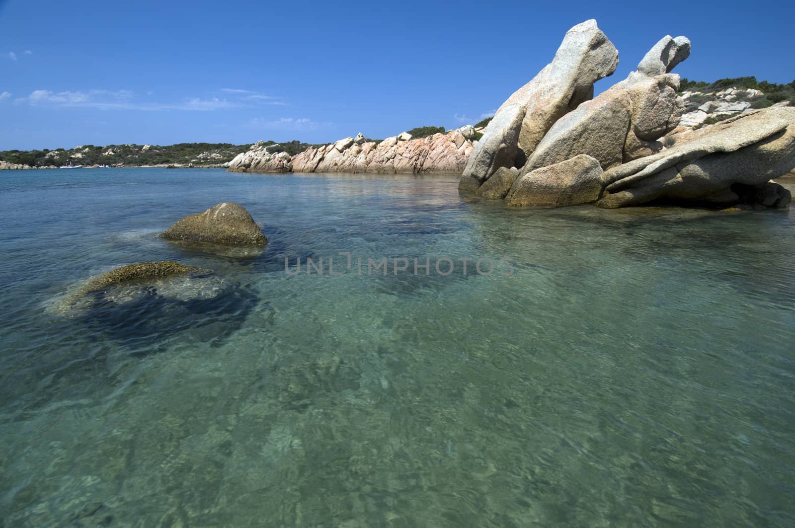 Rock and fantastic blue sea in Caprera island - Archipelago of La Maddalena - Best of Italy