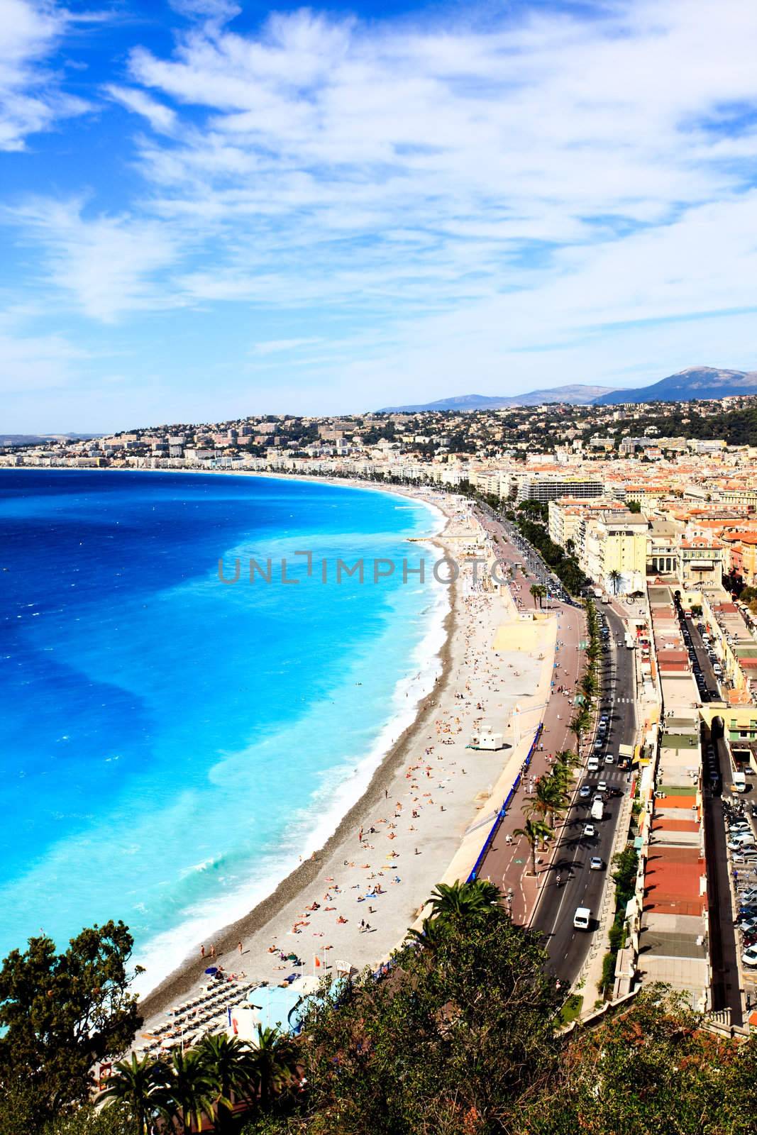 aerial view of beach in Nice  by gary718