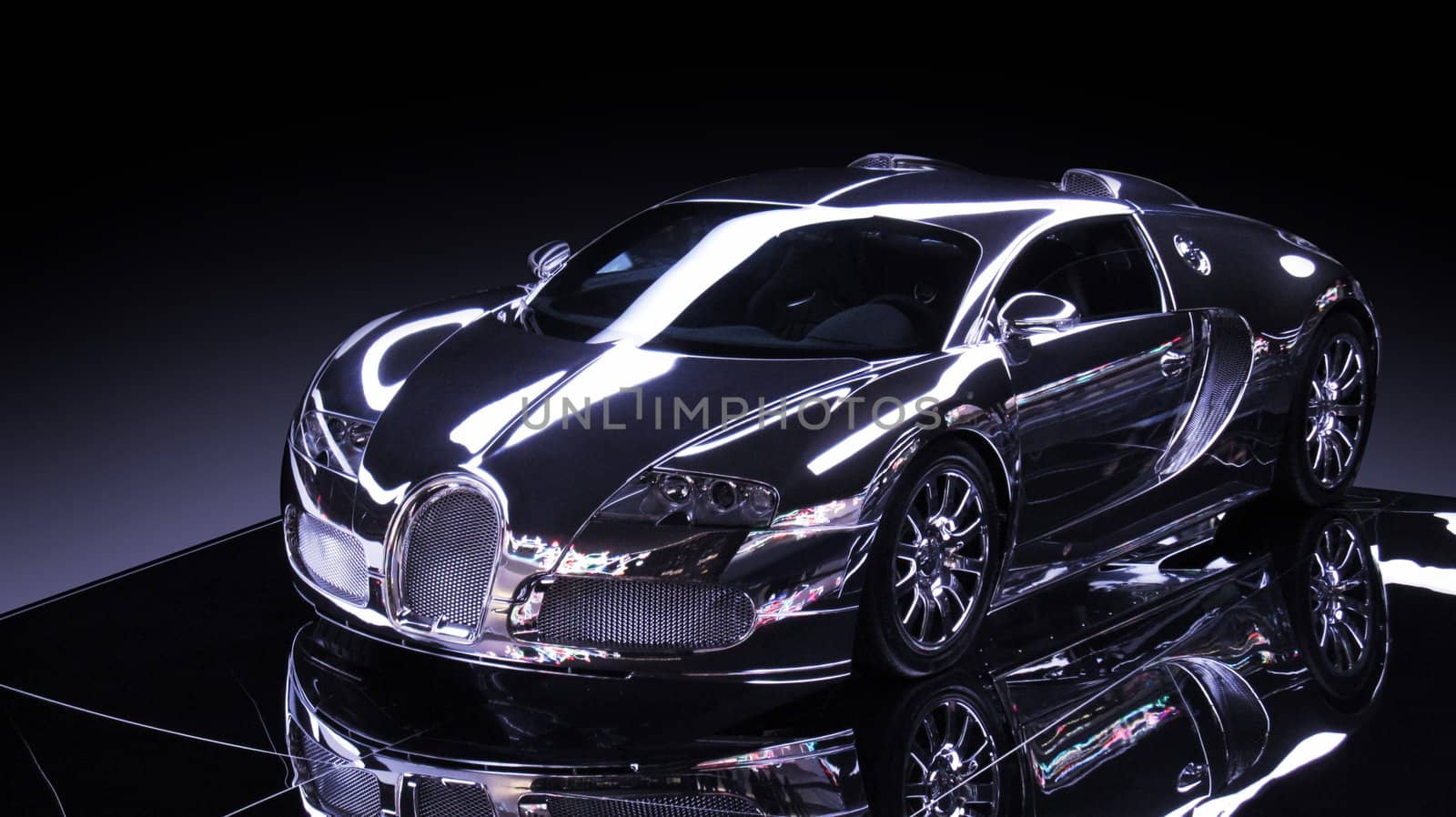 luxury of a sports car with light effect