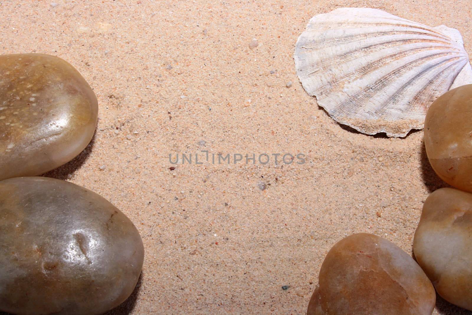 Sea sand, stones and cockleshells by VIPDesignUSA