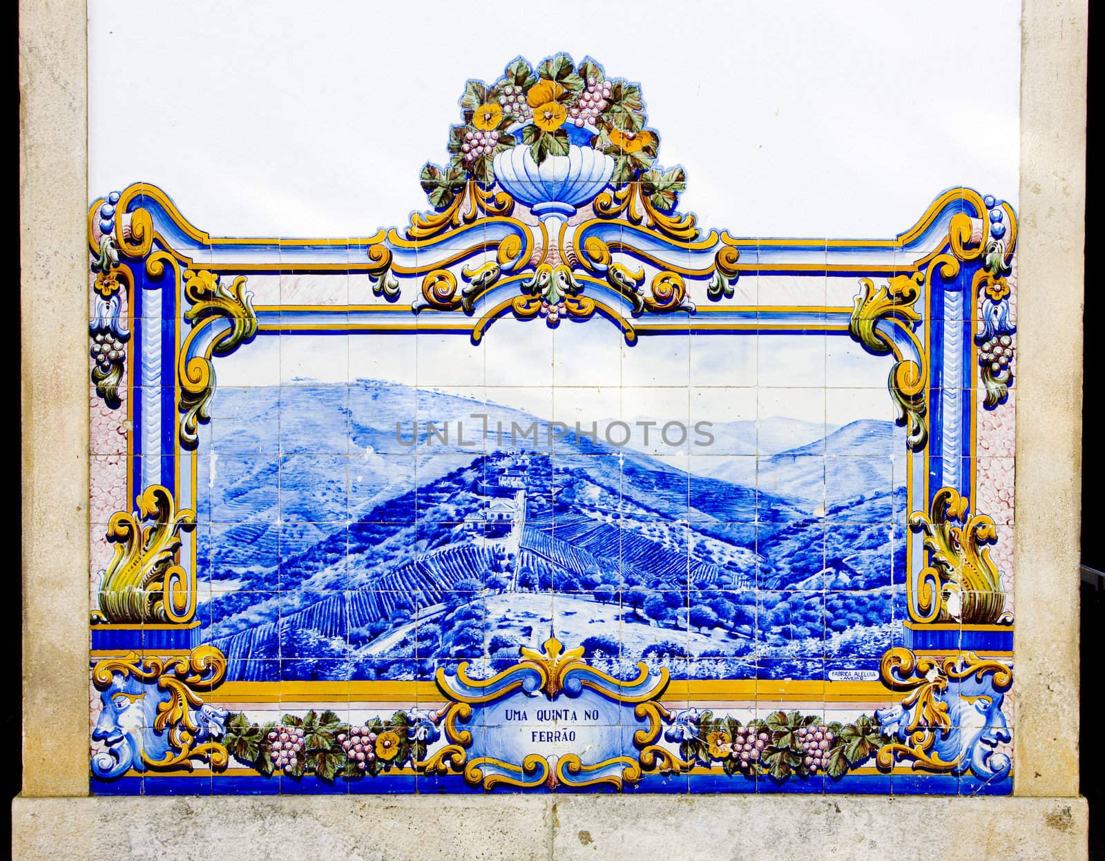 tiles (azulejos) at railway station of Pinhao, Douro Valley, Portugal