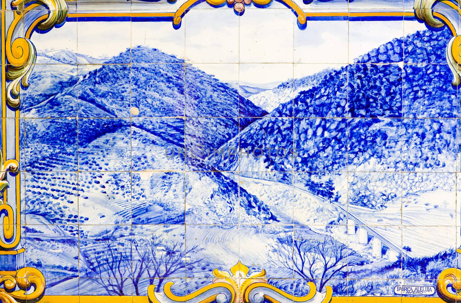 tiles (azulejos) at railway station of Pinhao, Douro Valley, Portugal