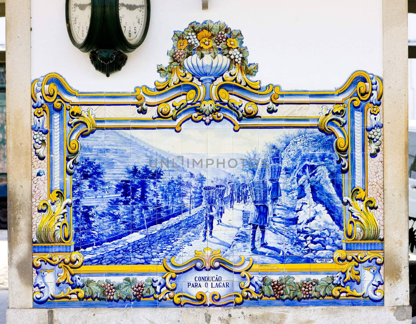 tiles (azulejos) at railway station of Pinhao, Douro Valley, Portugal