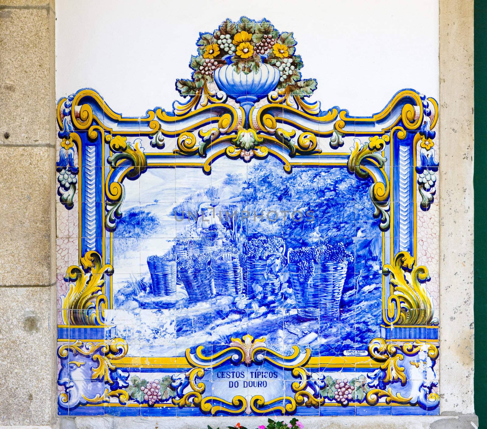 tiles (azulejos) at railway station of Pinhao, Douro Valley, Portugal