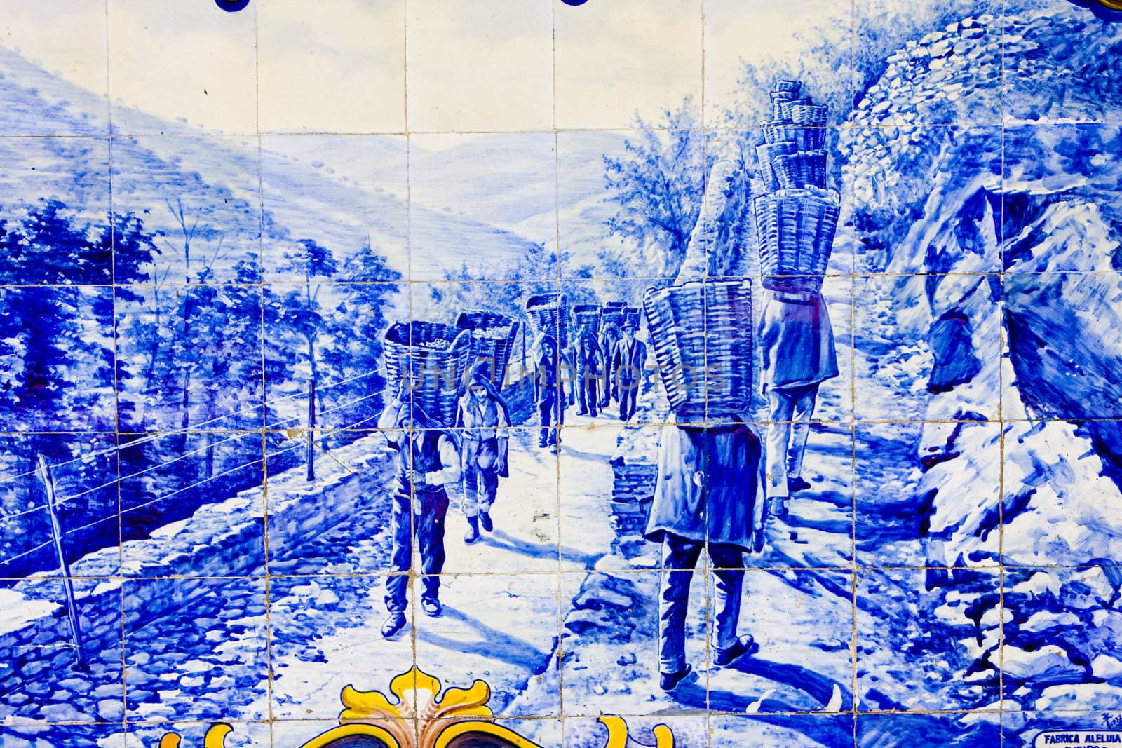tiles (azulejos) at railway station of Pinhao, Douro Valley, Portugal