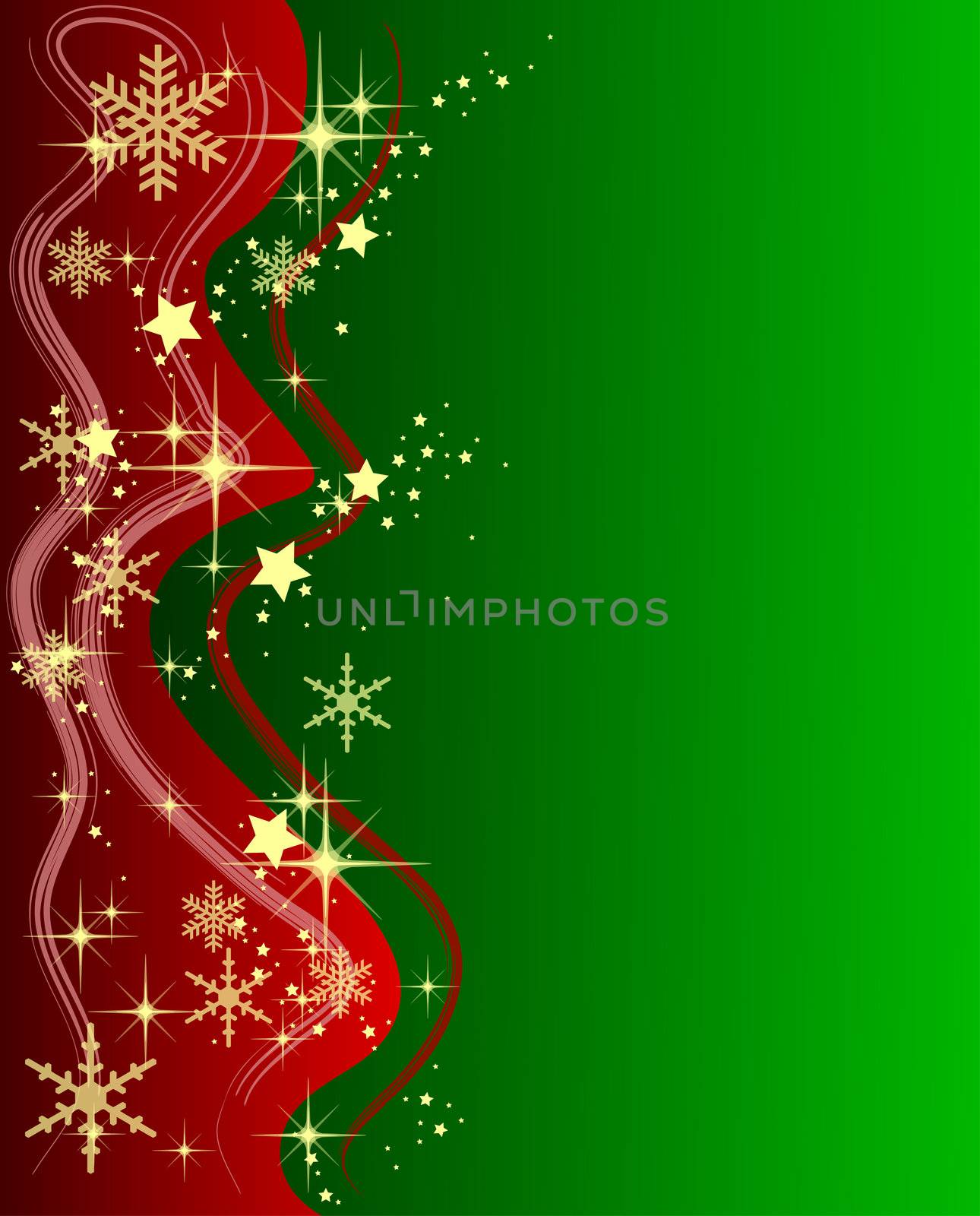 Illustration of a green Christmas Background with Stars by peromarketing