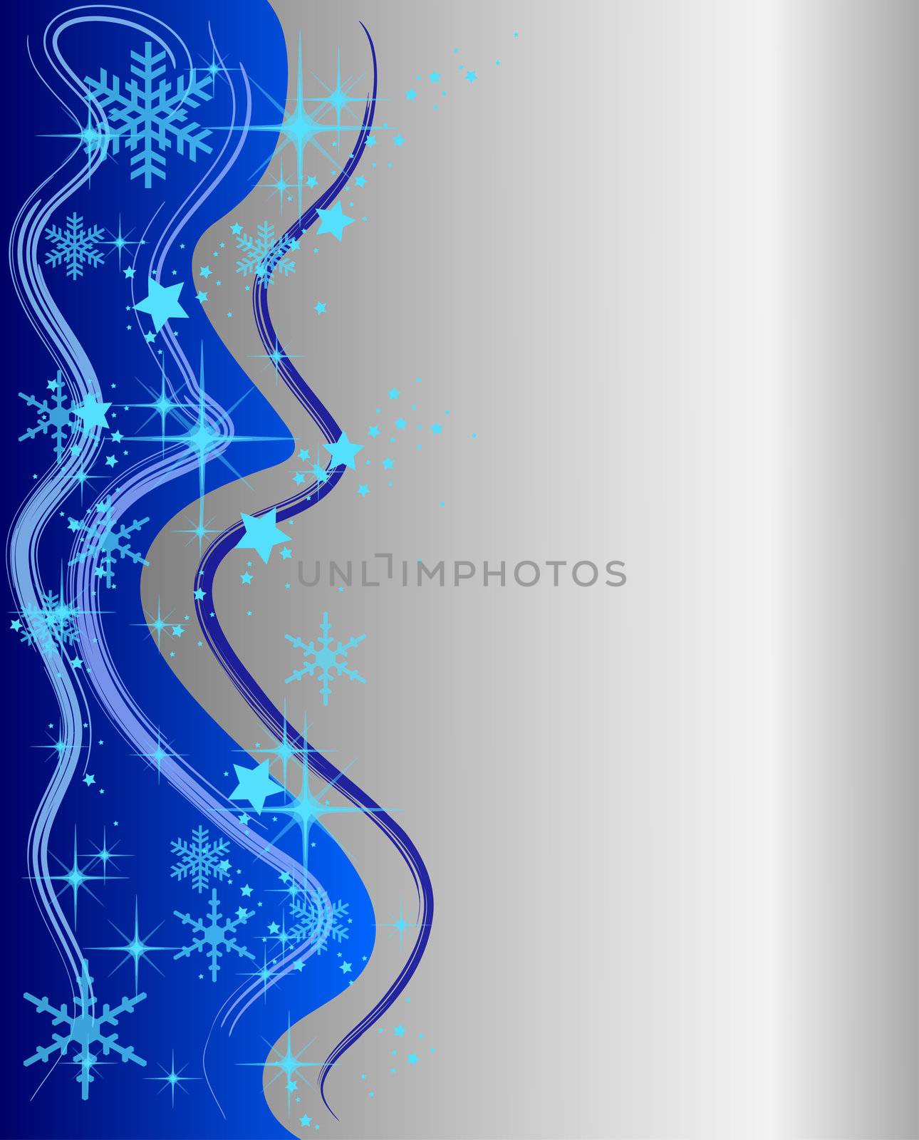 Illustration of a silver Christmas Background with Stars