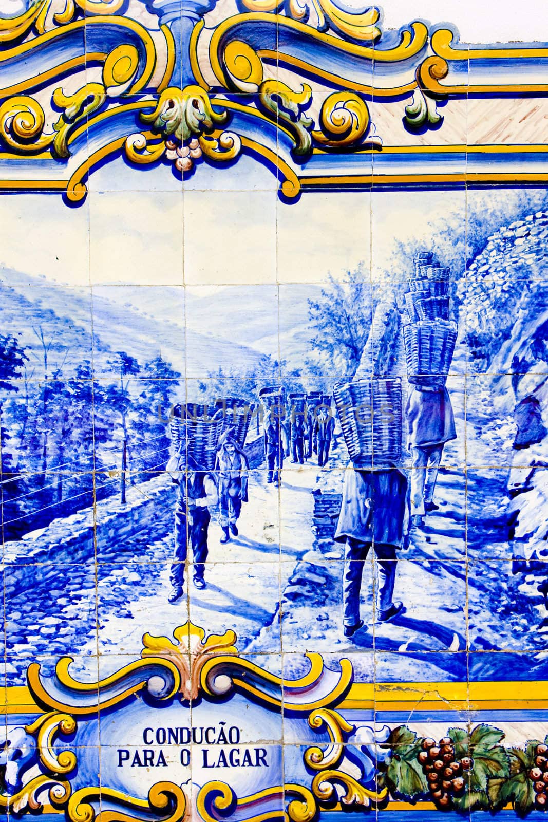 tiles (azulejos) at railway station of Pinhao, Douro Valley, Portugal