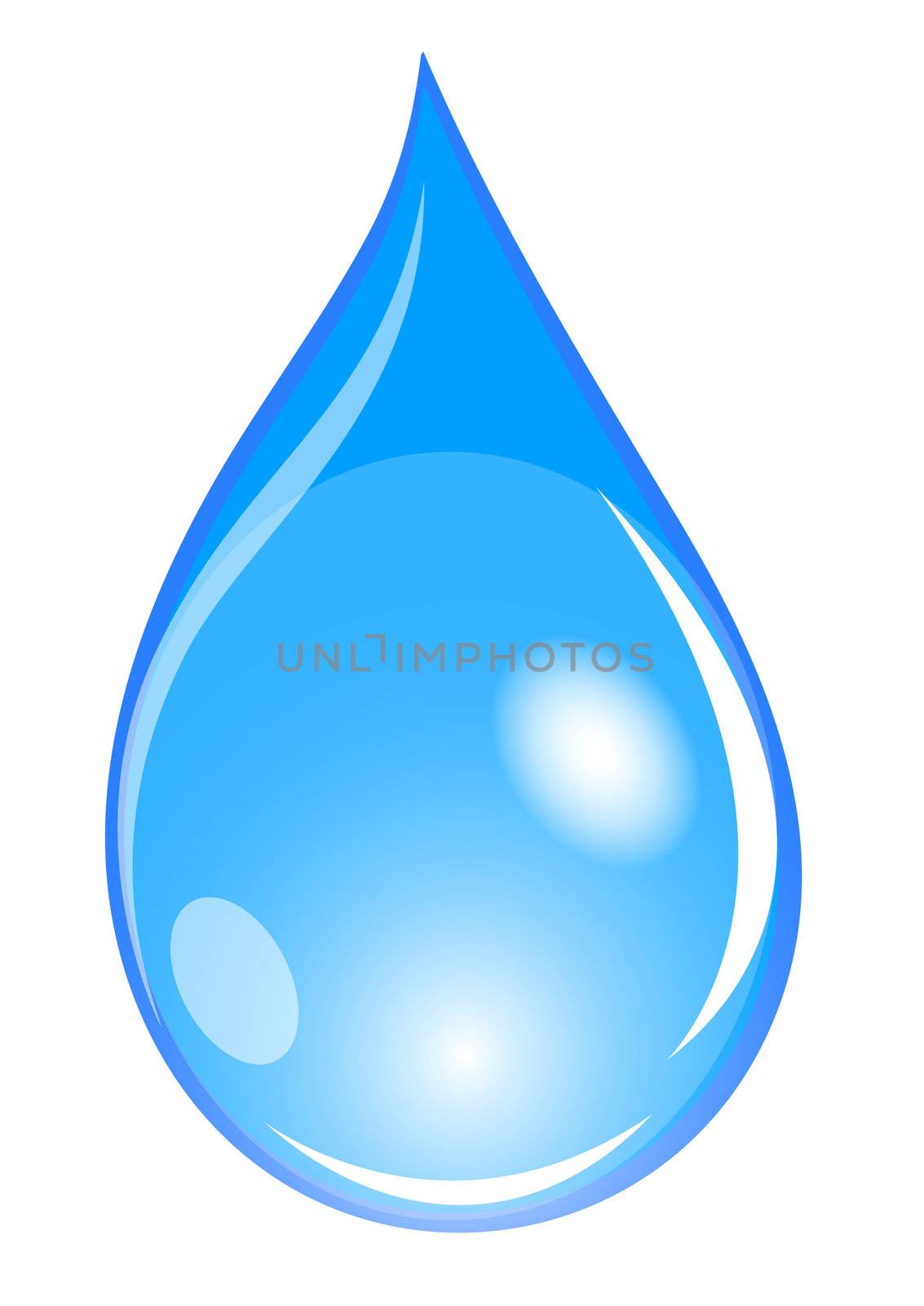 Illustration of a blue waterdrop by peromarketing