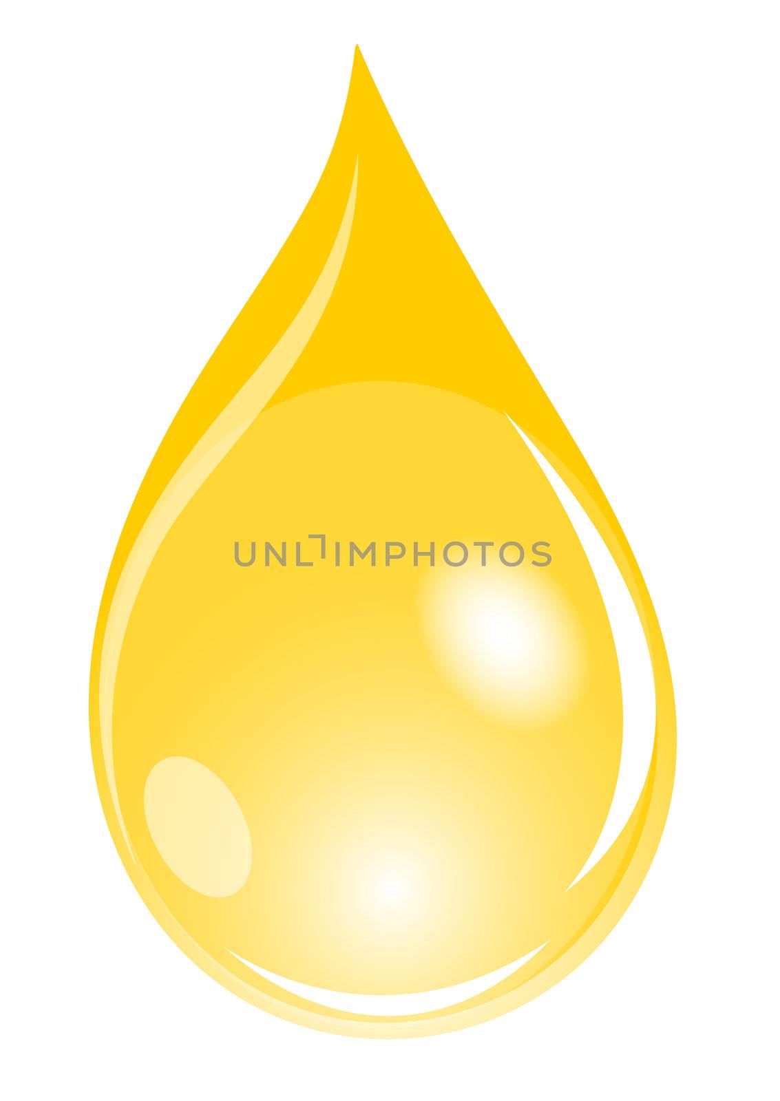 Illustration of a golden waterdrop by peromarketing